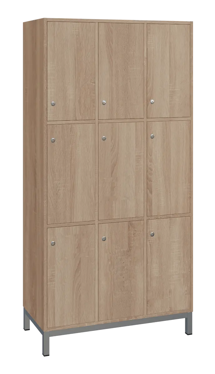 SBS-3333 šatní skříň 9-boxová, 1800x900x400 mm, kovové nohy, dub bardolino